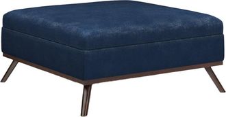 Simpli Home Owen 36In Mid Century Modern Square Coffee Table Storage Ottoman