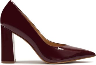 Kazar Donkerrode gelakte pumps met brede hak. Dit product valt klein uit. - Dames - Pumps - Bruin - 38 1/2 EU - Leer - Schoenen