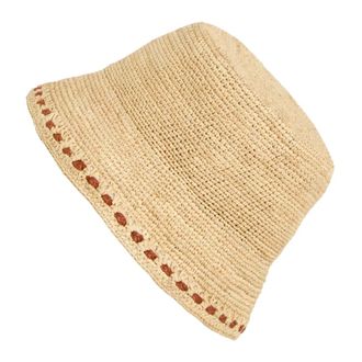 Ibeliv Accessoires, Dames, Beige, ONE Size, Katoen, Sopra Raffia Bucket Hat