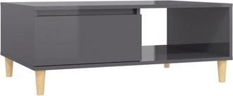 vidaXL Vidaxl - Coffee Table High Gloss Grey 90x60x35 cm Engineered Wood