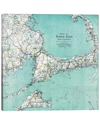 iCanvas Icanvas Cape Cod And Vicinity Map By Nature Magick Wall Art