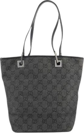 Gucci Pre-owned Tote Bags, female, Gray, Size: ONE SIZE Pre-owned GG Canvas Tote bag