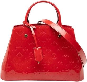 Louis Vuitton Pre-owned Montaigne BB - Dames - Vintage Handtas - Rood - ONE Size - Leer - Vintage