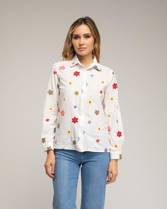Tantra Blouse met bloemenborduursel