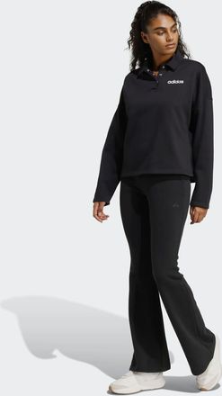 adidas Seasonal Essentials - Pantaloni a zampa neri in spugna-Nero