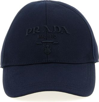 Prada Blue Logo Embroidery Baseball Hat