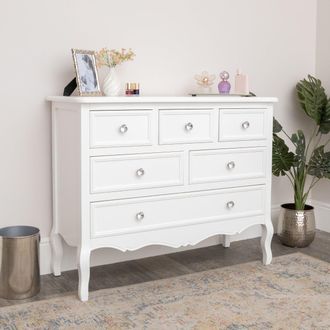 Melody Maison Large White Chest Of 6 Drawers - Victoria Range