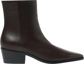 Scarosso Ambra Enkellaars - Dames - Cowboylaarzen - Bruin - 40 EU - Leer - Schoenen