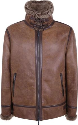 Brunello Cucinelli Leather Jassen - Heren - Leren en Su&egrave;de Jassen - Bruin - M - Jassen