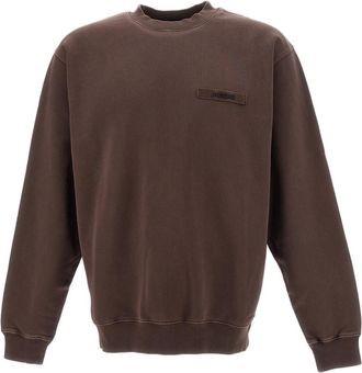 Jacquemus Brown Grosgrain Ribbon Detail Organic Cotton Sweatshirt