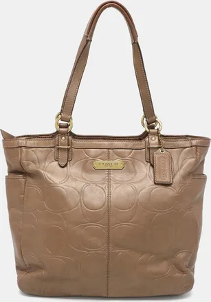 Coach Brown Embossed Leather South Tote