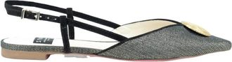 Dotz Swahili Slingback met Gouden Stofdetail - Dames - Ballerinas - Blauw - 38 EU - Schoenen