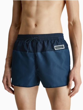 Calvin Klein Mens Core Solids Runner Swim Shorts - Blue - XXL