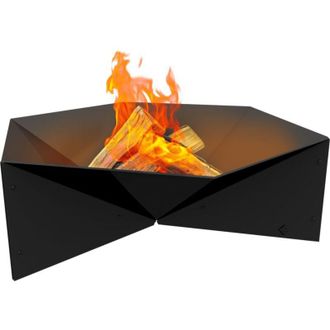 Kratki Braciere da giardino Kratki Fire Gamma da appoggio, esagonale, dimensioni L69,2 x L60,5 x H22,5 cm, peso 15,5 kg, realizzato in robusto acciaio