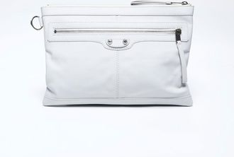Balenciaga White Leather Clutch Bag (Pre-Owned)
