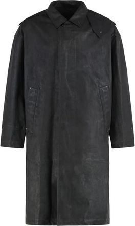 Christophe Lemaire Onyx Regenjas met Capuchon - Heren - Parka Jassen - Zwart - M - Katoen - Jassen