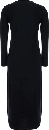 Semicouture Womens Long Dress Brenda Knit Black Wool-Cashmere