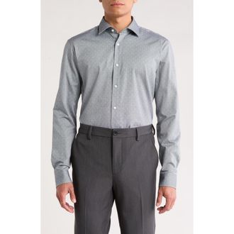 HUGO BOSS Valerio Modern Fit Cotton Dress Shirt in Dark Blue at Nordstrom Rack, Size 16.5 - R
