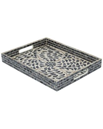 A&B Home Rectangular Capiz Tray With Handles