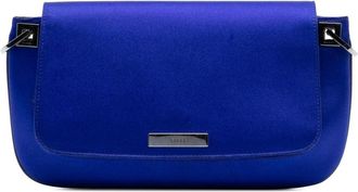 Gucci Pre-owned Clutches, female, Blue, Size: ONE SIZE Pre-owned Satin Flap Bag