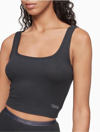 Calvin Klein Calvin Klein Womens Pure Ribbed Sleep Tank Top - Black - XL