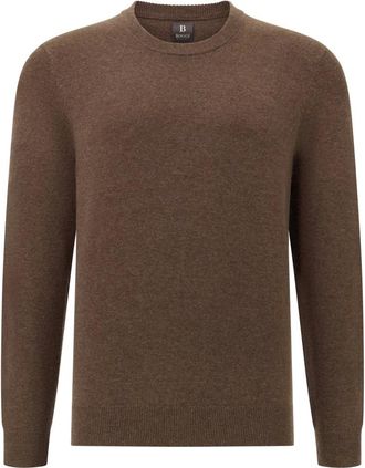 Boggi Milano Truien & Vesten, Heren, Bruin, XL, Kasjmier, Cashmere Blend Crew Neck