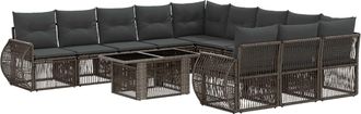 vidaXL Conjunto De Sof&aacute;s De Jard&iacute;n 12 Uds. Gris Y Gris Oscuro Vidaxl