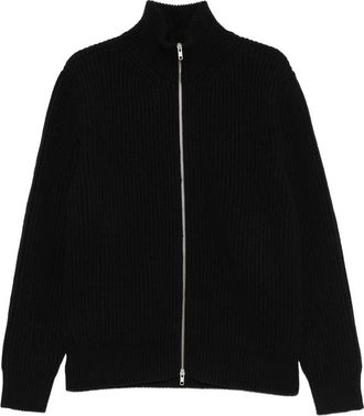 Maison Margiela Ribbed-knit Zip-up Sweater