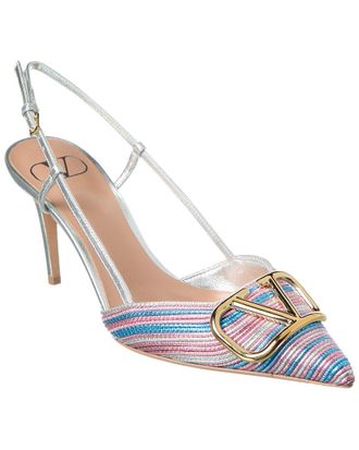 Valentino VLogo Signature 80 Leather Slingback Pump