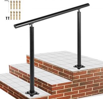 OEM Treppengel&auml;nder 0,914 M Au&szlig;en Gel&auml;nder Aus Aluminium, Schwarz Hauseingangsgel&auml;nder Handlauf Mit Einem Internen Sechskantschl&uuml;ssels Und 8 M6-erweiterun