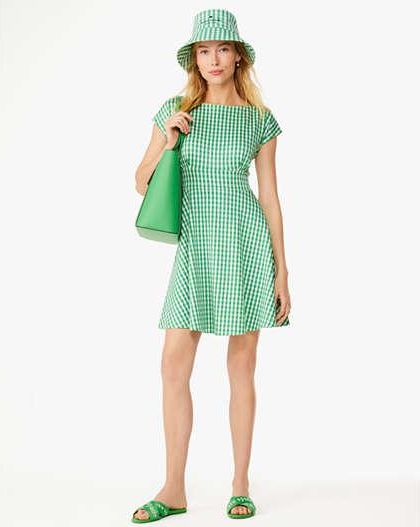 Jazzy Gingham Ponte Fiorella Dress