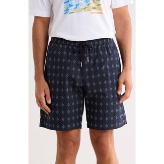Scotch & Soda Geometric Print Stretch Cotton Shorts in Sky Captain at Nordstrom Rack, Size X-Large