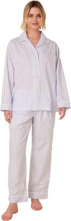 The Cats Pajamas Luxe Pima Pajama Set Conversational in Classic Stripe Blue at Nordstrom, Size X-Large
