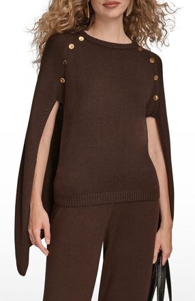 DKNY Cape Sweater in Chocolate Plum at Nordstrom, Size X-Small