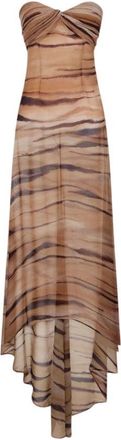Elisabetta Franchi Red Carpet Chiffon Off Shoulder Dress