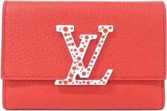 Louis Vuitton Rouge Leather Wallet (Tri-Fold) (Pre-Owned)