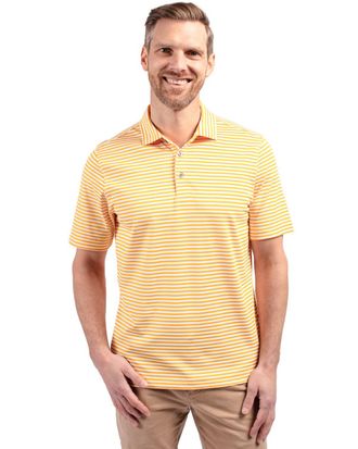 Cutter & Buck Virtue Eco Pique Stripe Recycled Mens Polo Shirt