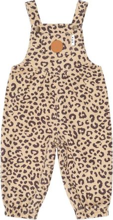 Huxbaby Leopard Print Denim Overalls in Animal at Nordstrom, Size 6-12M Au