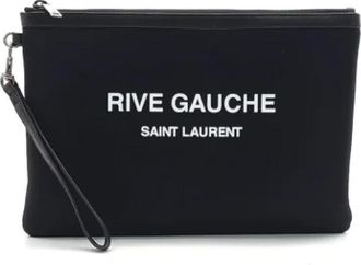 Saint Laurent Pre-owned Clutches, female, Black, Size: ONE SIZE Pre-owned Leather clutches