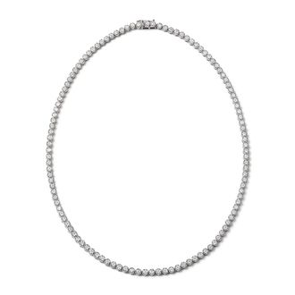 The Diamond Store 7.00ct Lab Diamond Cluster Tennis Necklace in 9K White Gold H/SI
