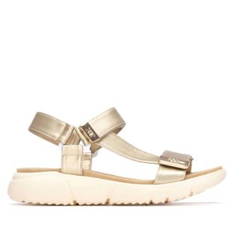Xti Womens Faux Leather Strap Sandals In Gold