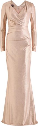 Talbot Runhof Wrap-effect Lamé Gown - Light Pink - 40 (UK14 / L)