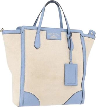 Gucci Pre-owned Tote Bags, female, Beige, Size: ONE SIZE Pre-owned Canvas Tote Bag