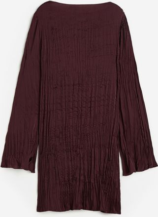 H&M Plissiertes Satinkleid - Red