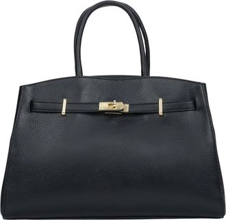 Estro & Luminara Tote Bag - Dames - Shoppers - Zwart - ONE Size - Leer - Tassen