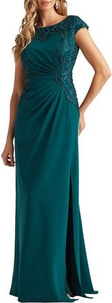 Tadashi Shoji Side Ribbon Gown in Tea Leaf at Nordstrom, Size 10
