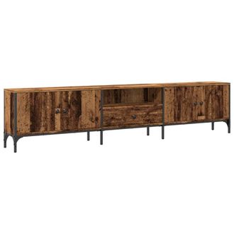 Berkfield Home TV Cabinet with Drawer Old Wood 200x25x44 cm Engineered Wood in Brown | Size: 200 x 25 x 44 cm