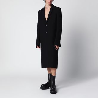 Rick Owens Cappotto monopetto nero in lana