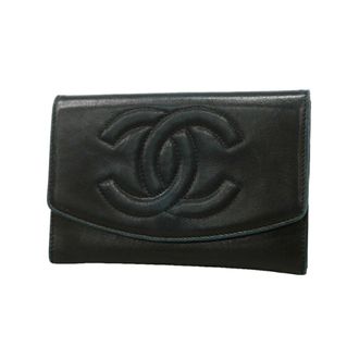 Chanel Black Leather Coin Purse/Coin Case (Pre-Owned)