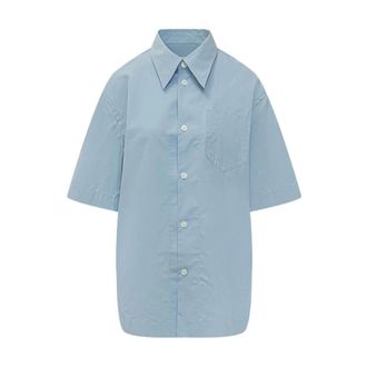 Ami Dames, Blouses & Shirts, Blauw, Maat: S Katoen